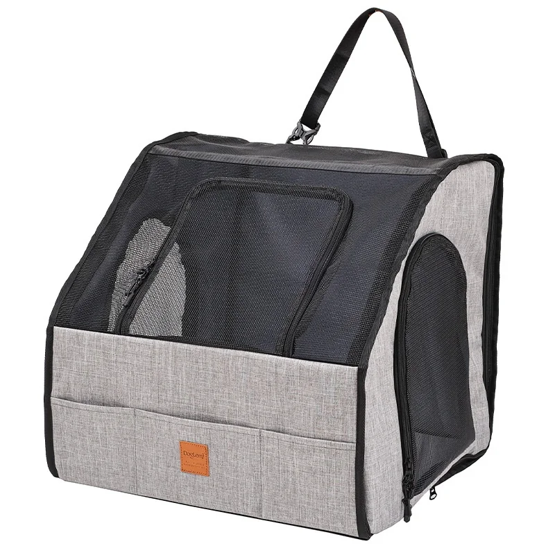 Portable Soft Pet Crate — Grey, Large